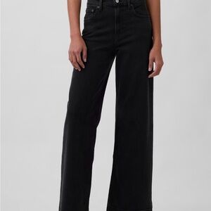GAP Black High-Rise Wide Leg Jeans